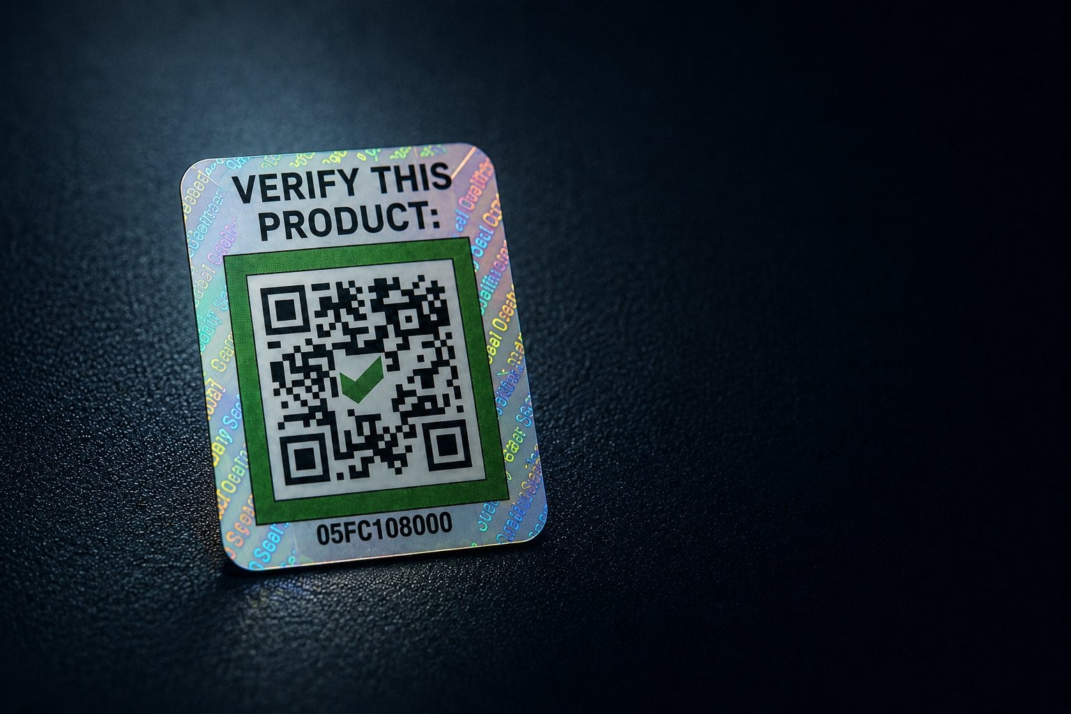 A unique authentic.network identity printed on an individual product unit