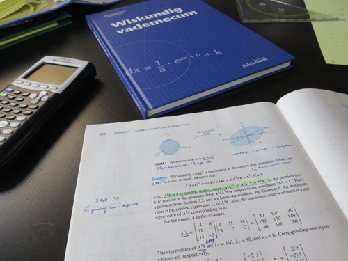Whiteboard with some mathematic equations