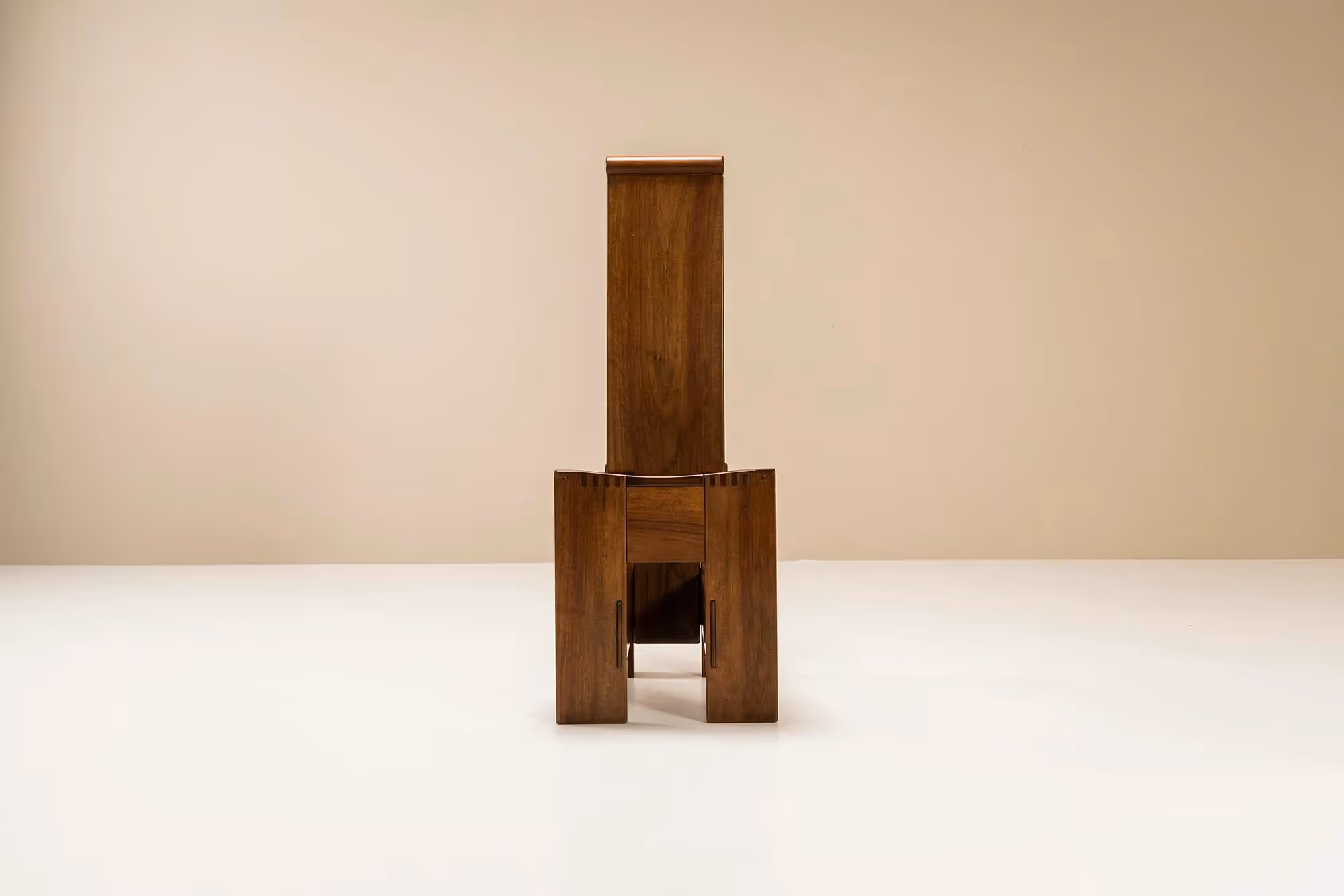 Highback Dining Chair in Walnut by Giuseppe Rivadossi, Italy 1970s