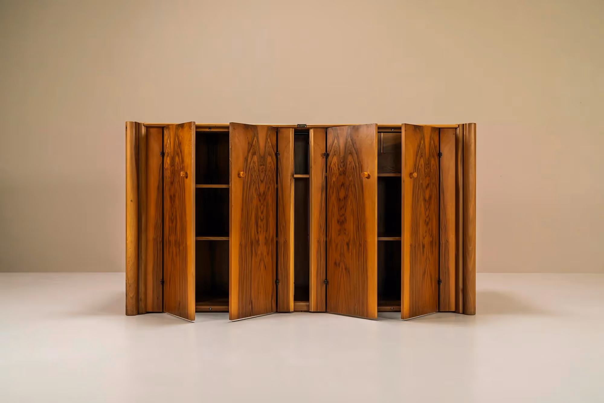 Sideboard “Scuderia” In Walnut By Carlo Scarpa For Bernini, Italy 1977