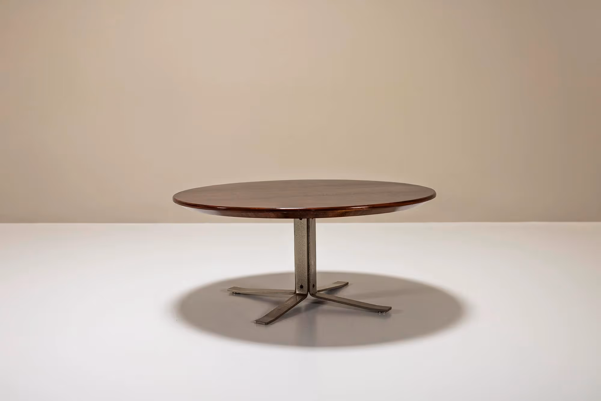 Formanova Coffee Table  in Rosewood Veneer and Metal, Italy 1960s