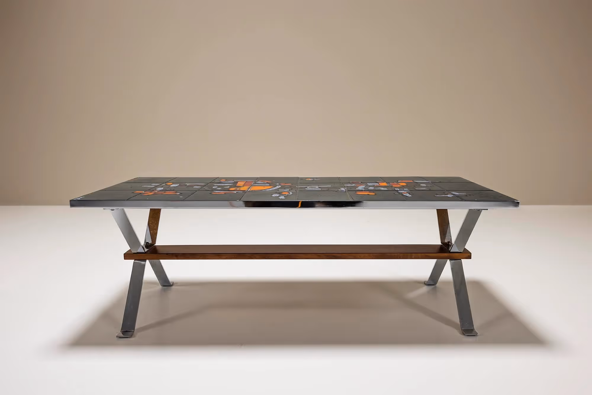Adri Belgique Mosaic Tiled Coffee Table, France 1960's