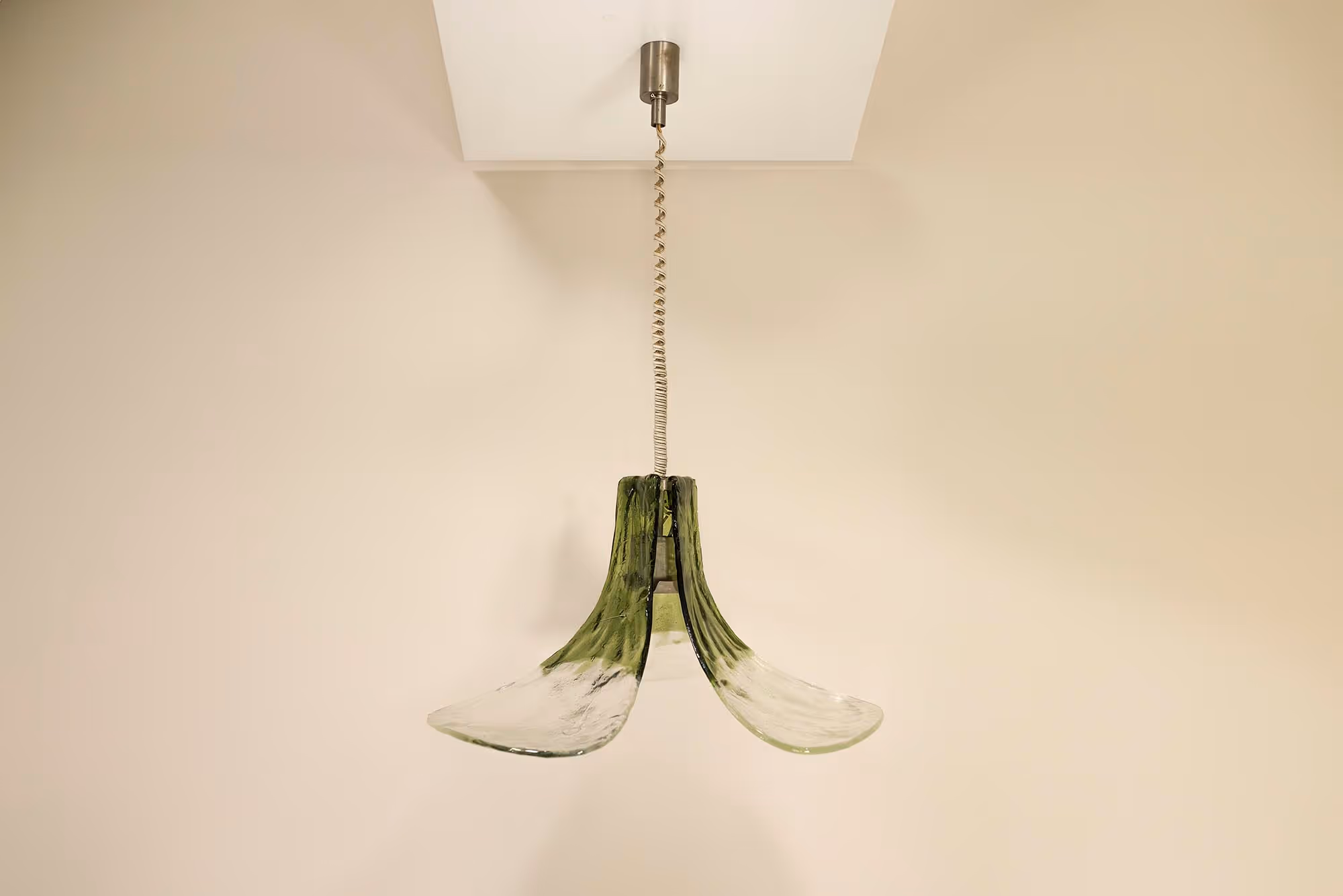 carlo nason ceiling lamp in green glass