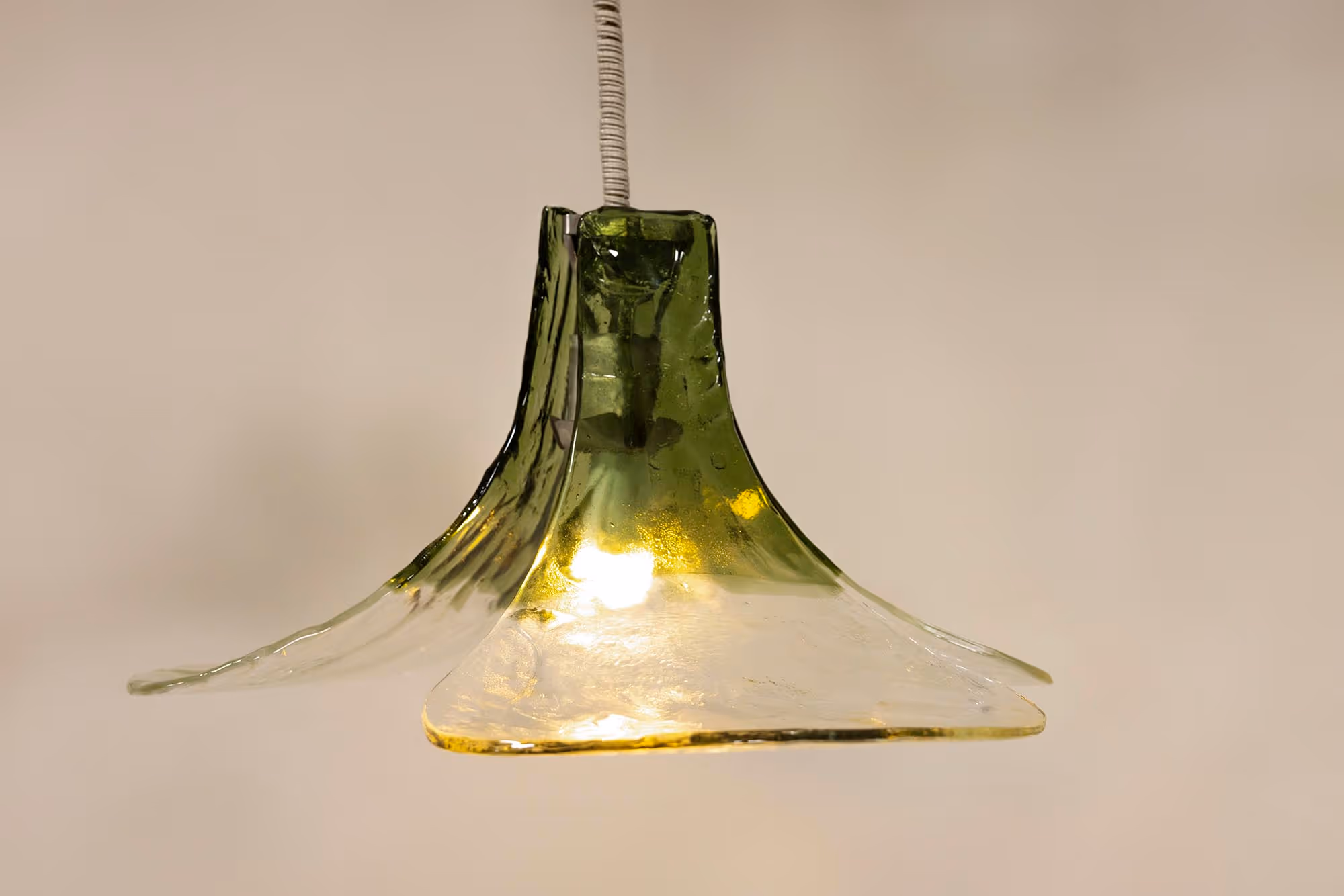 vintage flower shaped murano glass pendant