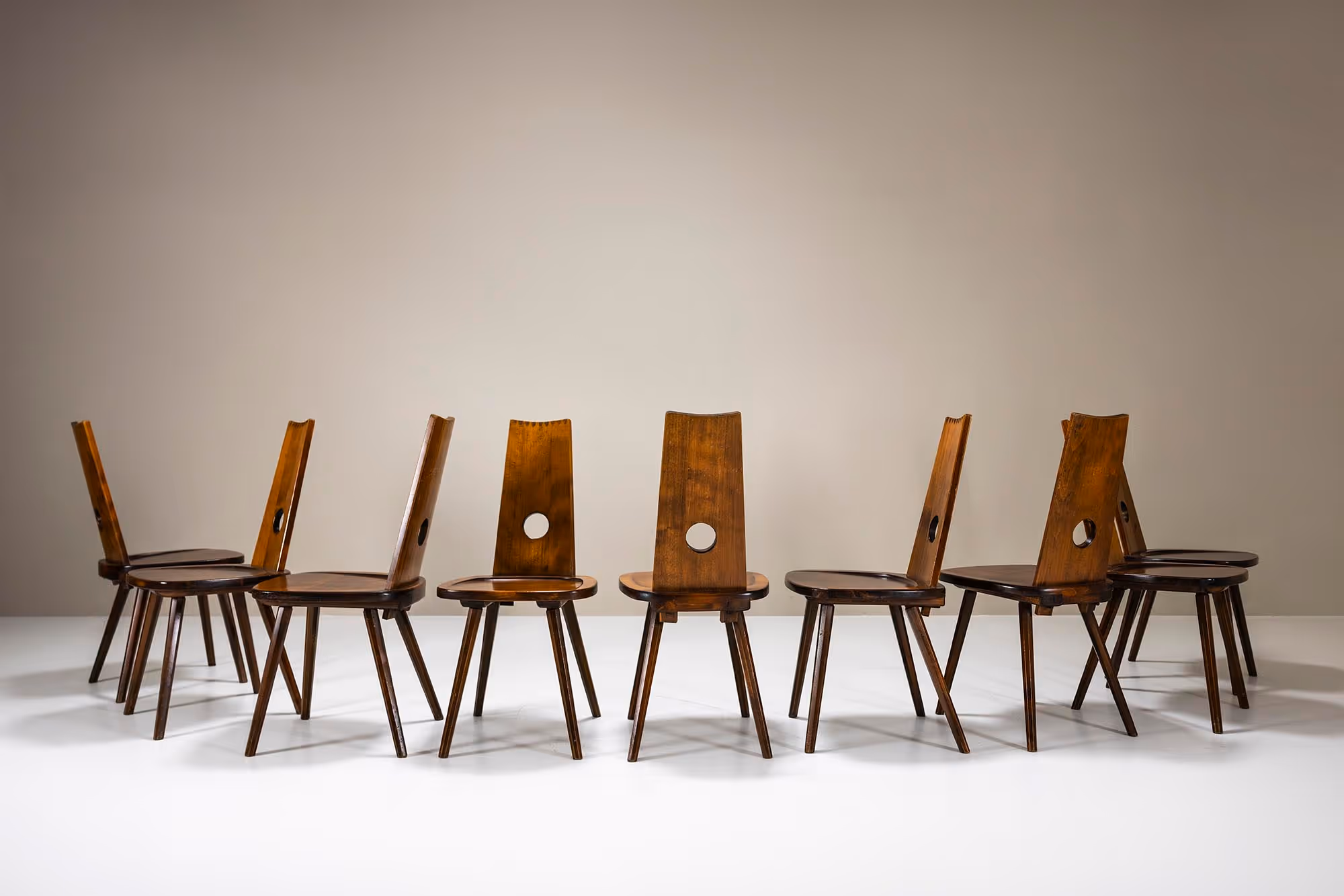 vintage brutalist dining chairs