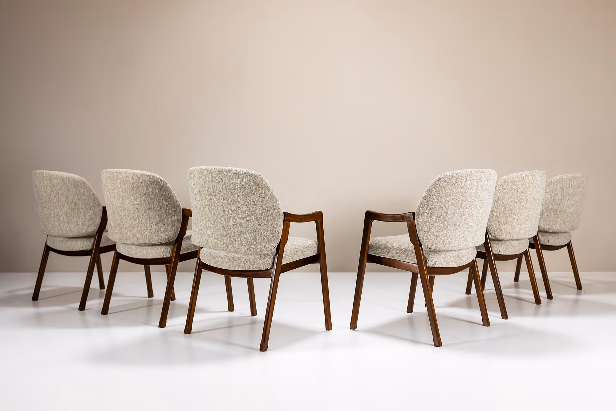 vintage italian walnut dining chairs