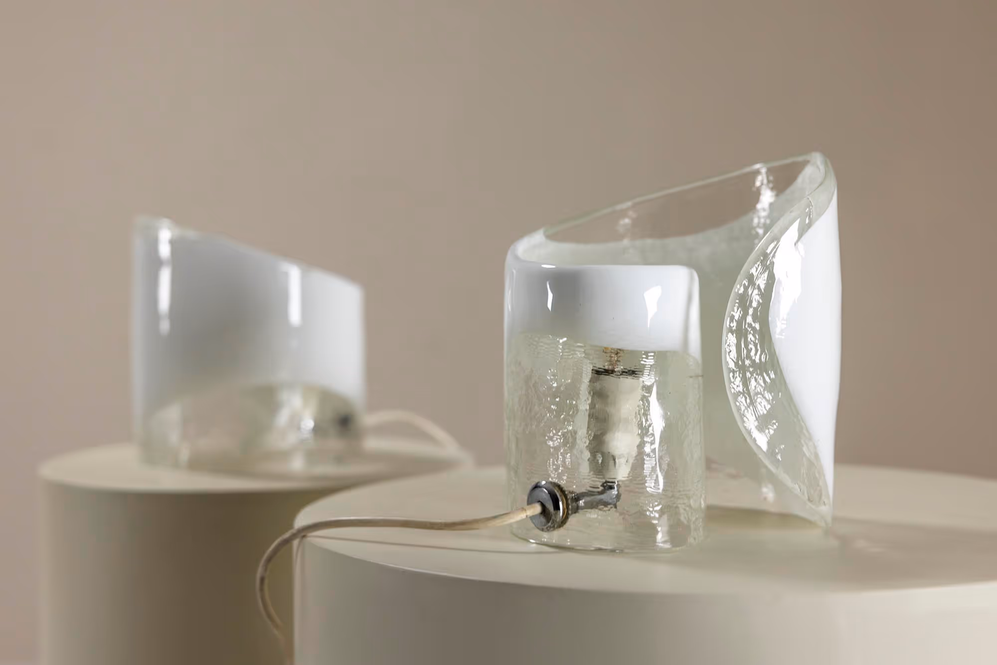 vintage Italian glass table lamps