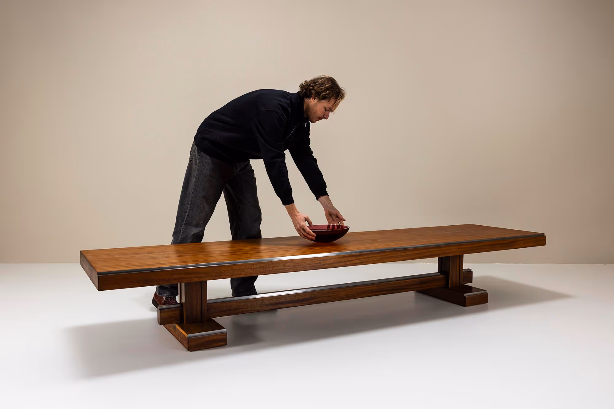 vintage meranti Italian coffee table 