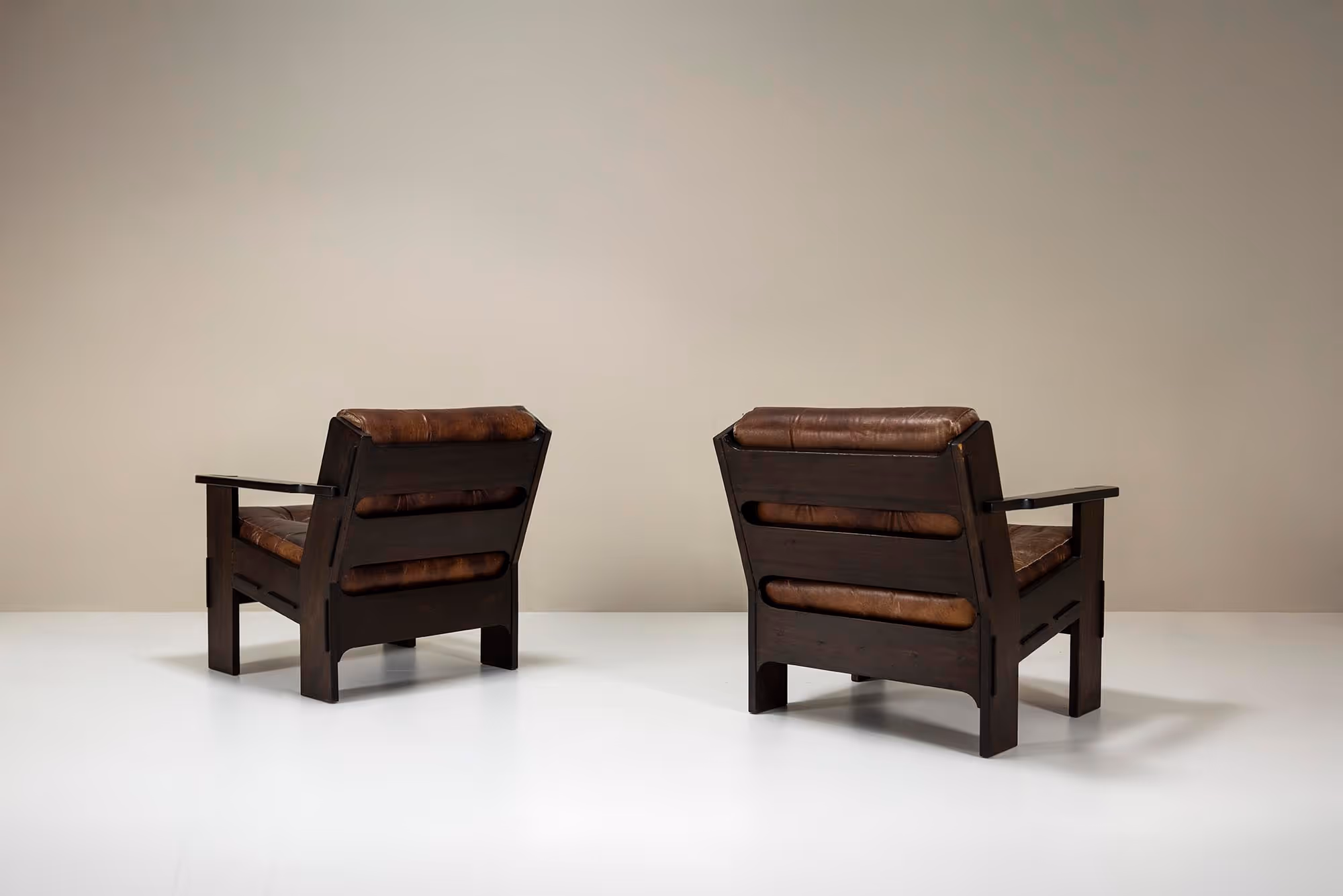 Italian vintage brutalist armchairs