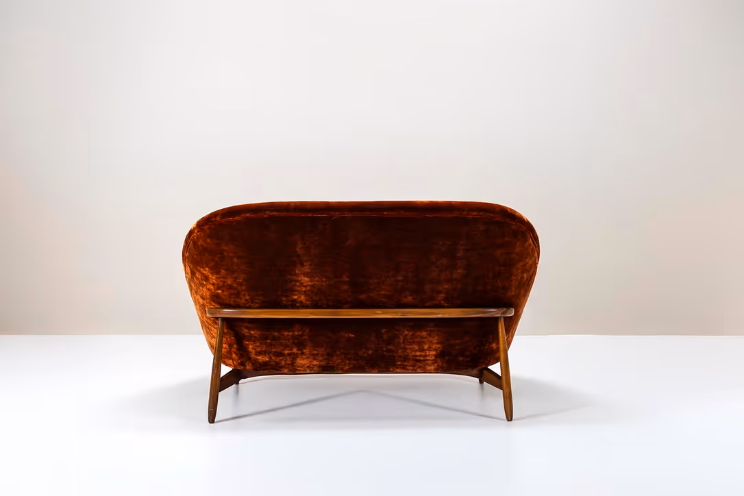 rusty orange vintage sofa