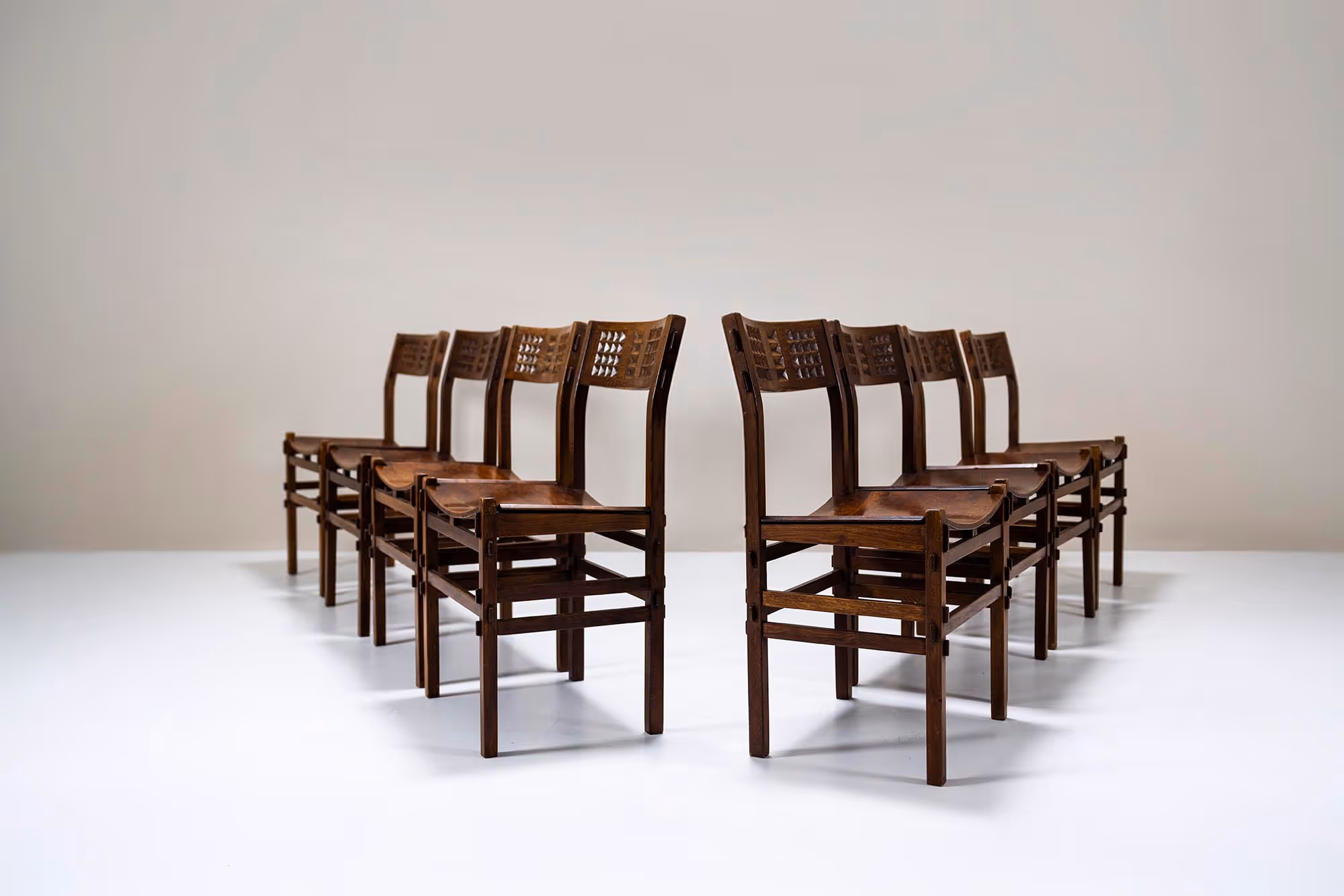 slavonian oak vintage italian dining chairs