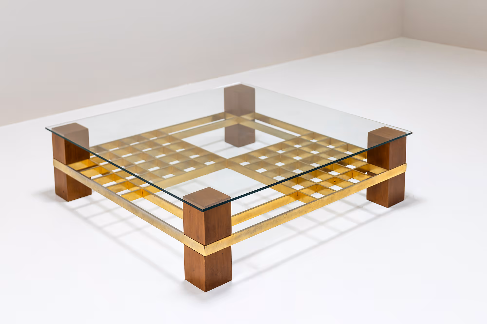 italian vintage square coffee table