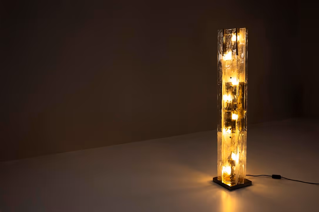 italian vintage glass floorlamp