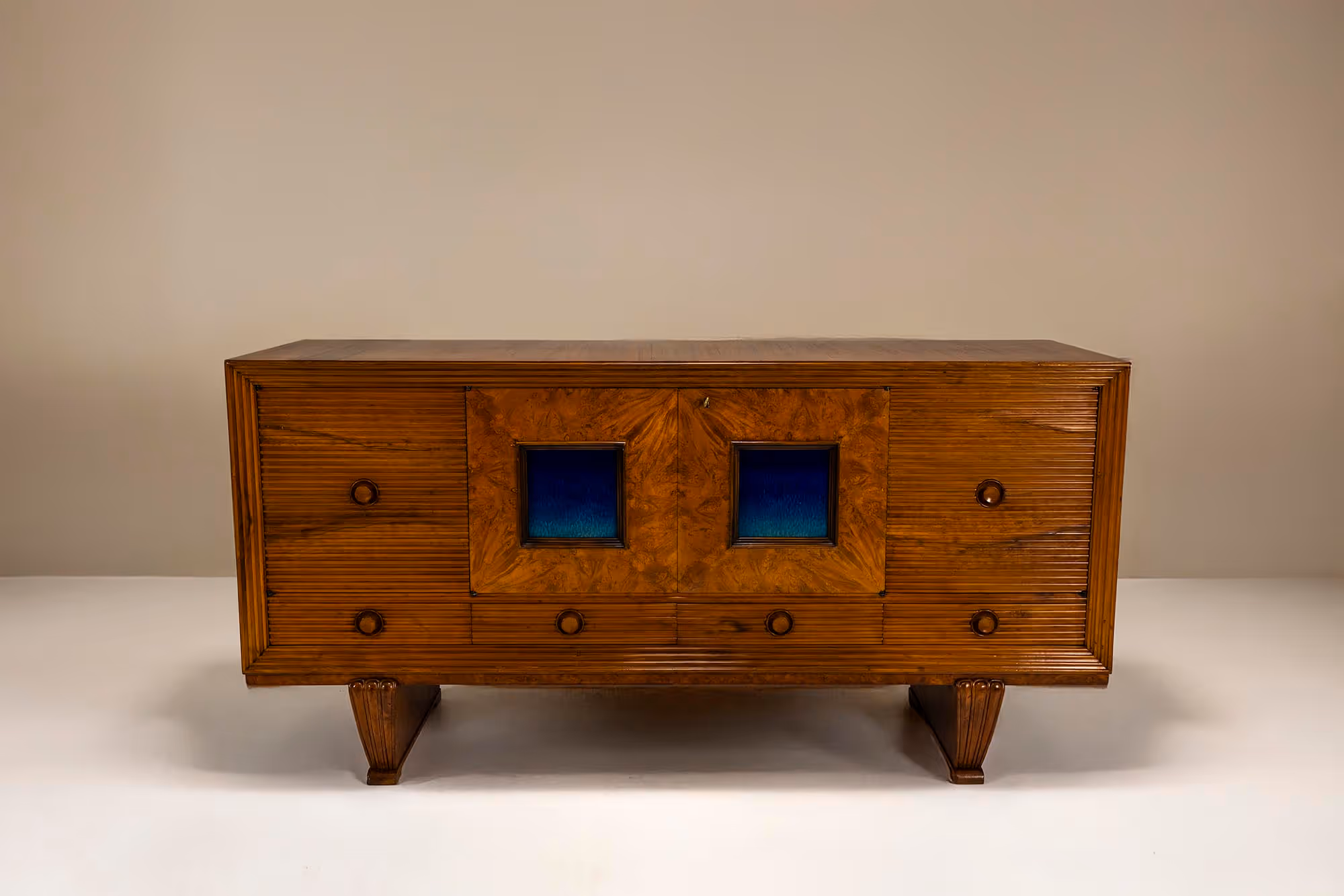 burlwood credenza colli italy vintage
