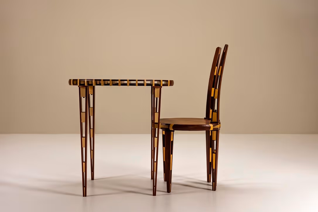 postmodern zebra set chair and table