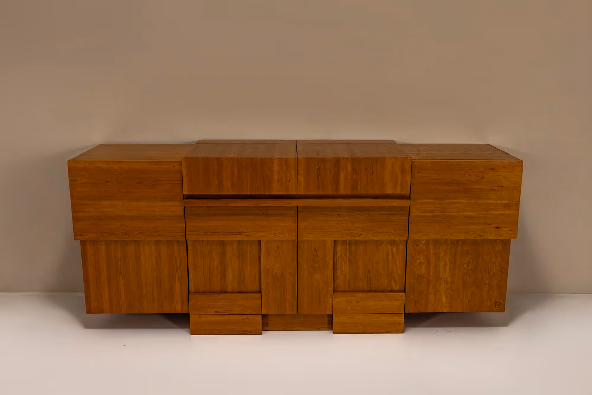 Italian Vintage Cherry Wood Sideboard by Meccani