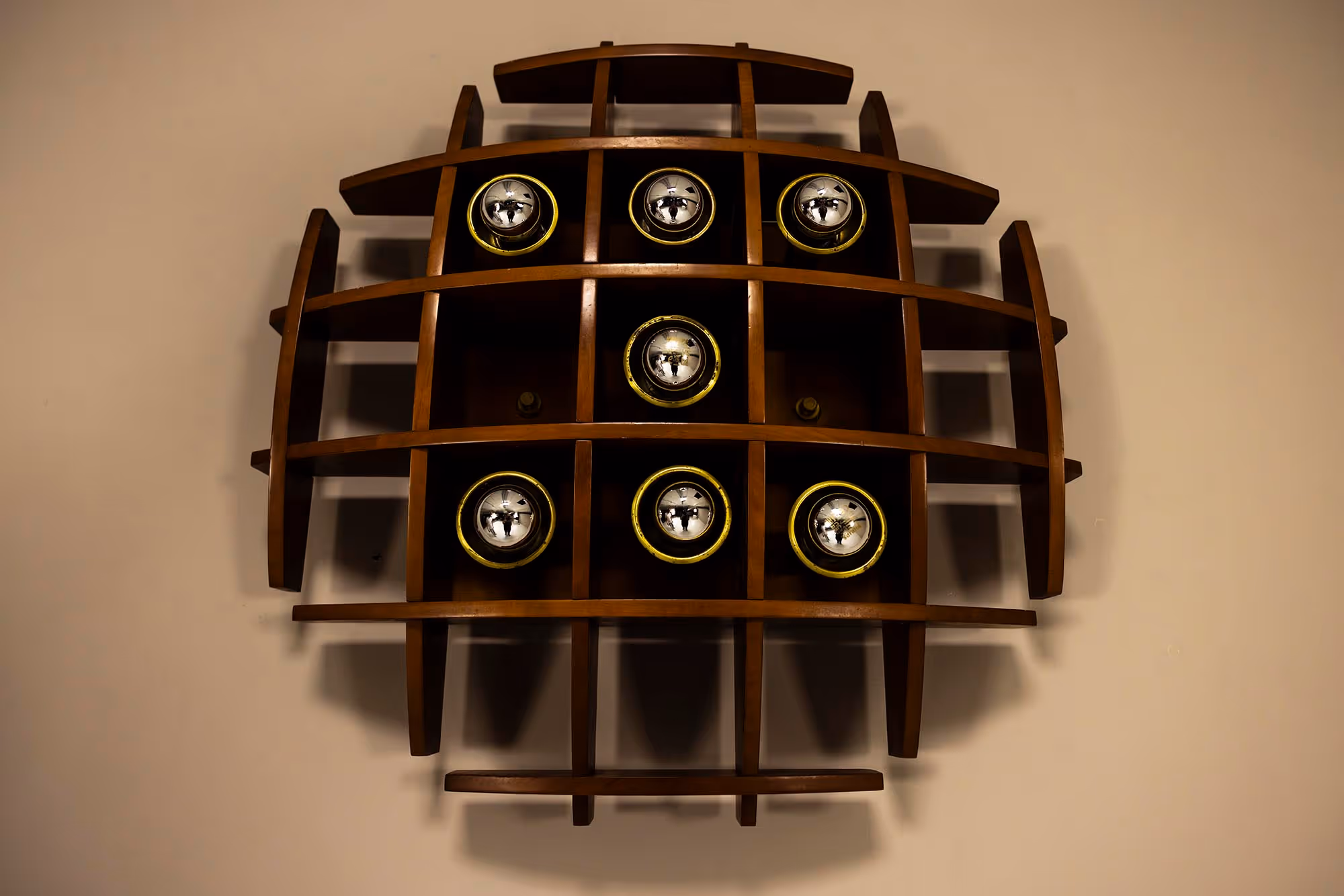 Angelo Brotto for Esperia Teak Wall Light