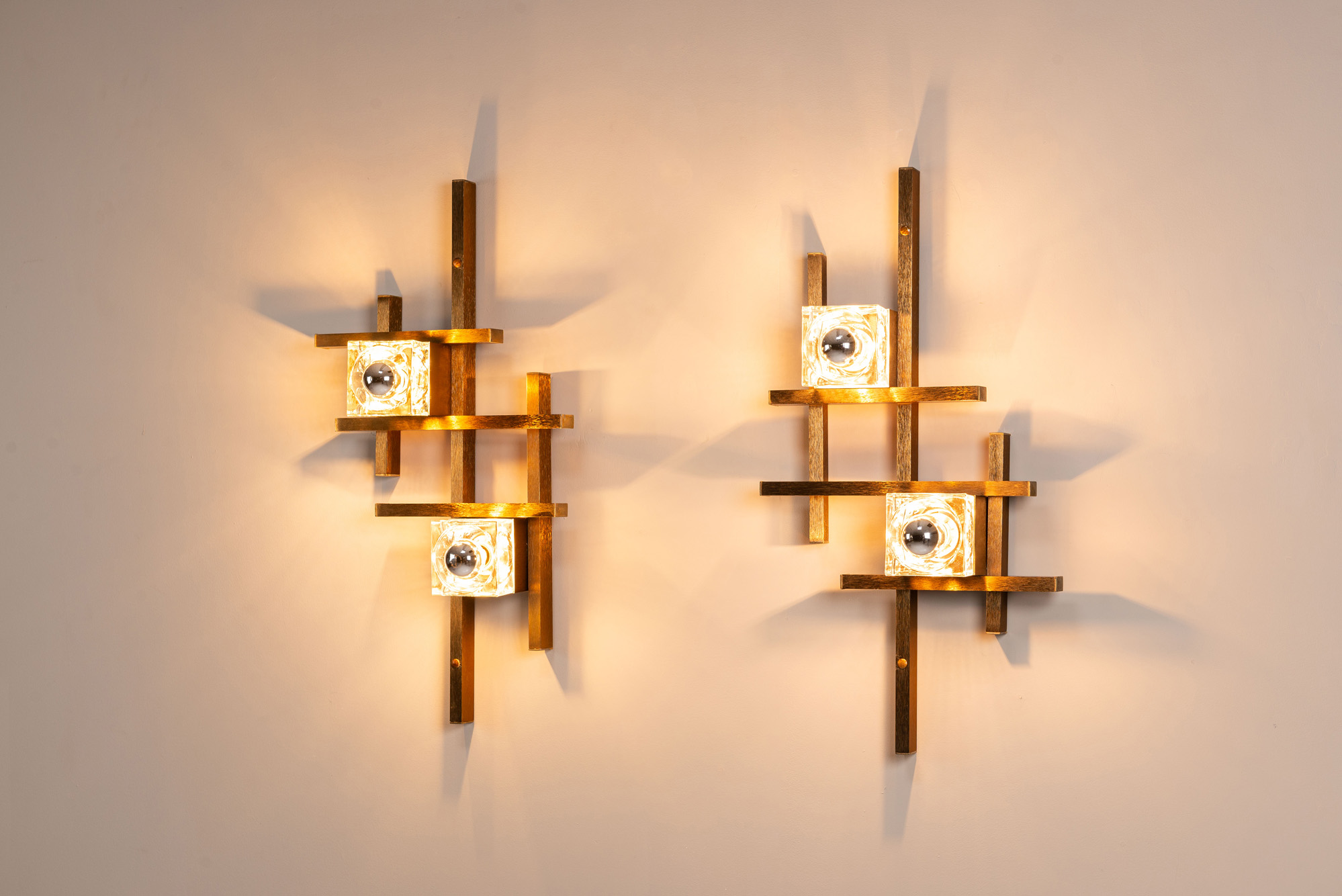 italian vintage brass wall appliques