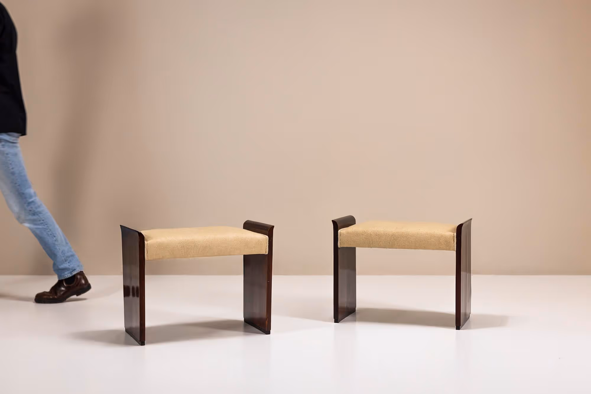 pair art deco stools
