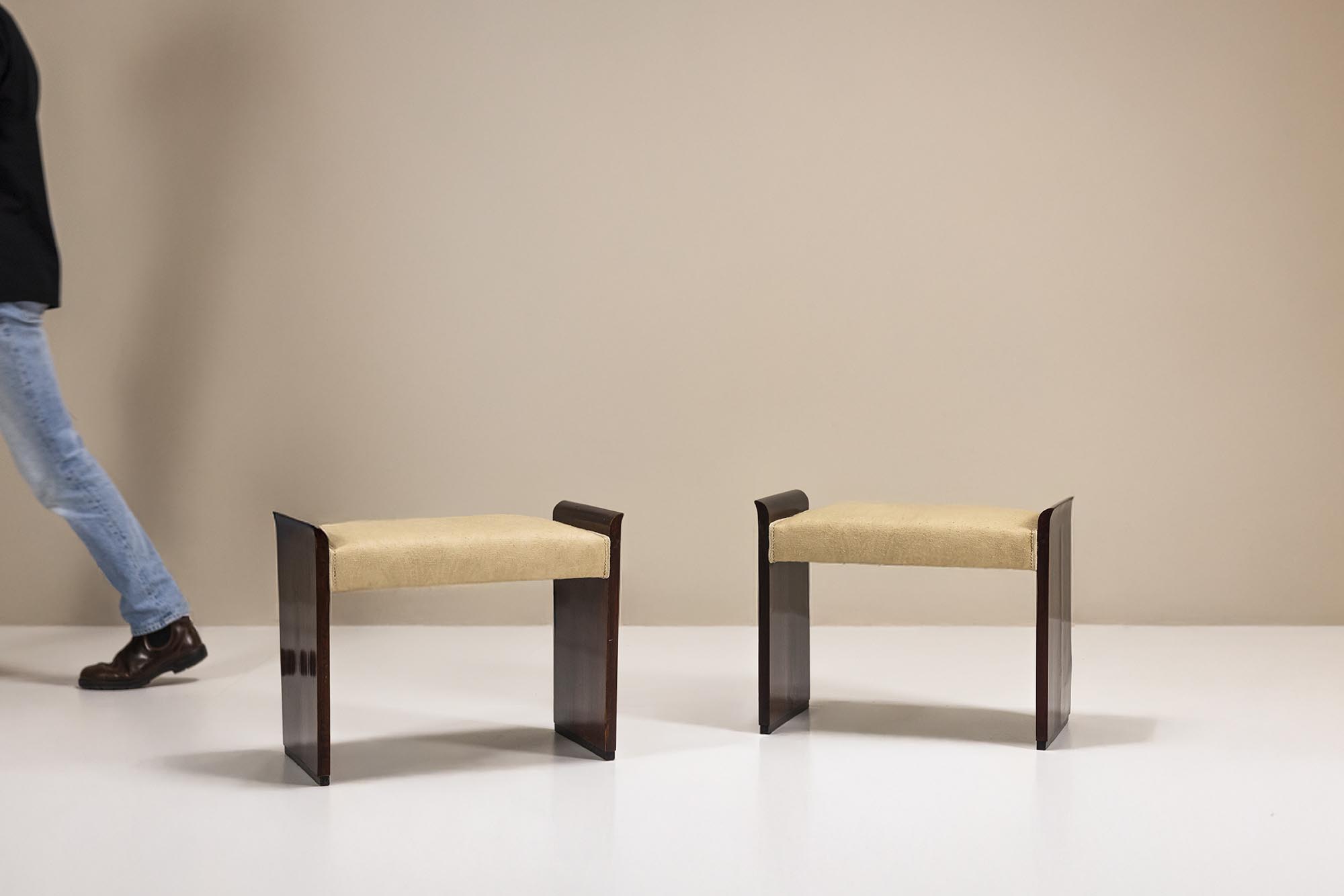 pair art deco stools