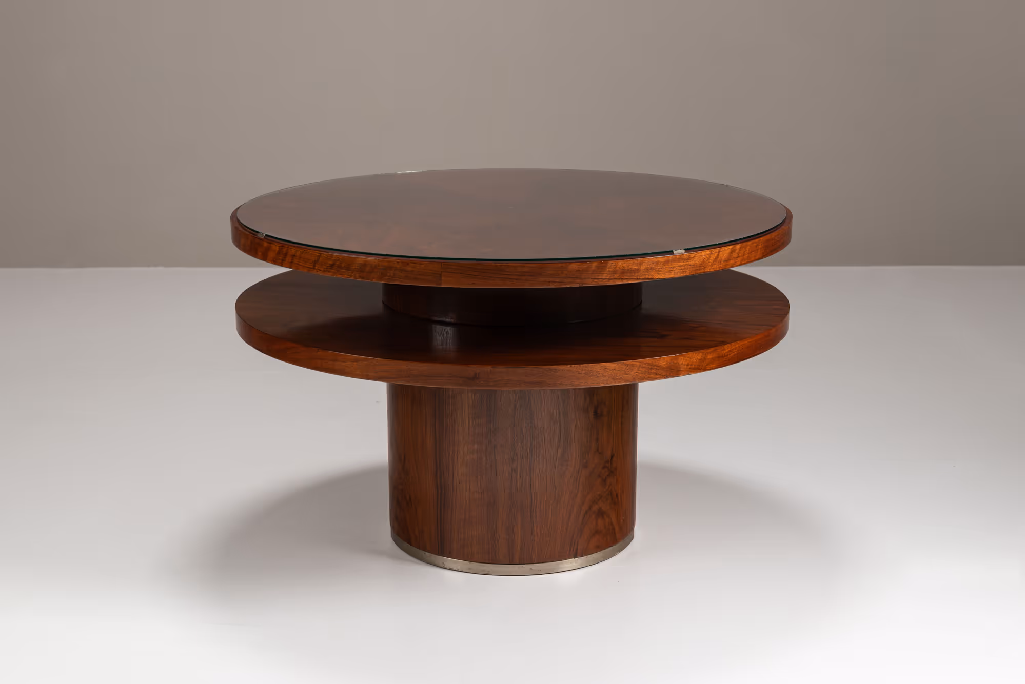 Mahogany Round Art Deco Coffee Table