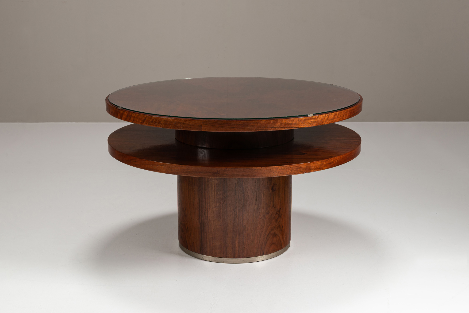Mahogany Round Art Deco Coffee Table