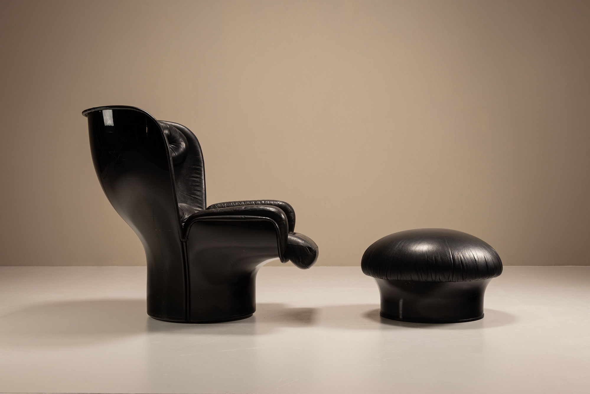 Rare Elda Chair with Pouf Joe Colombo 