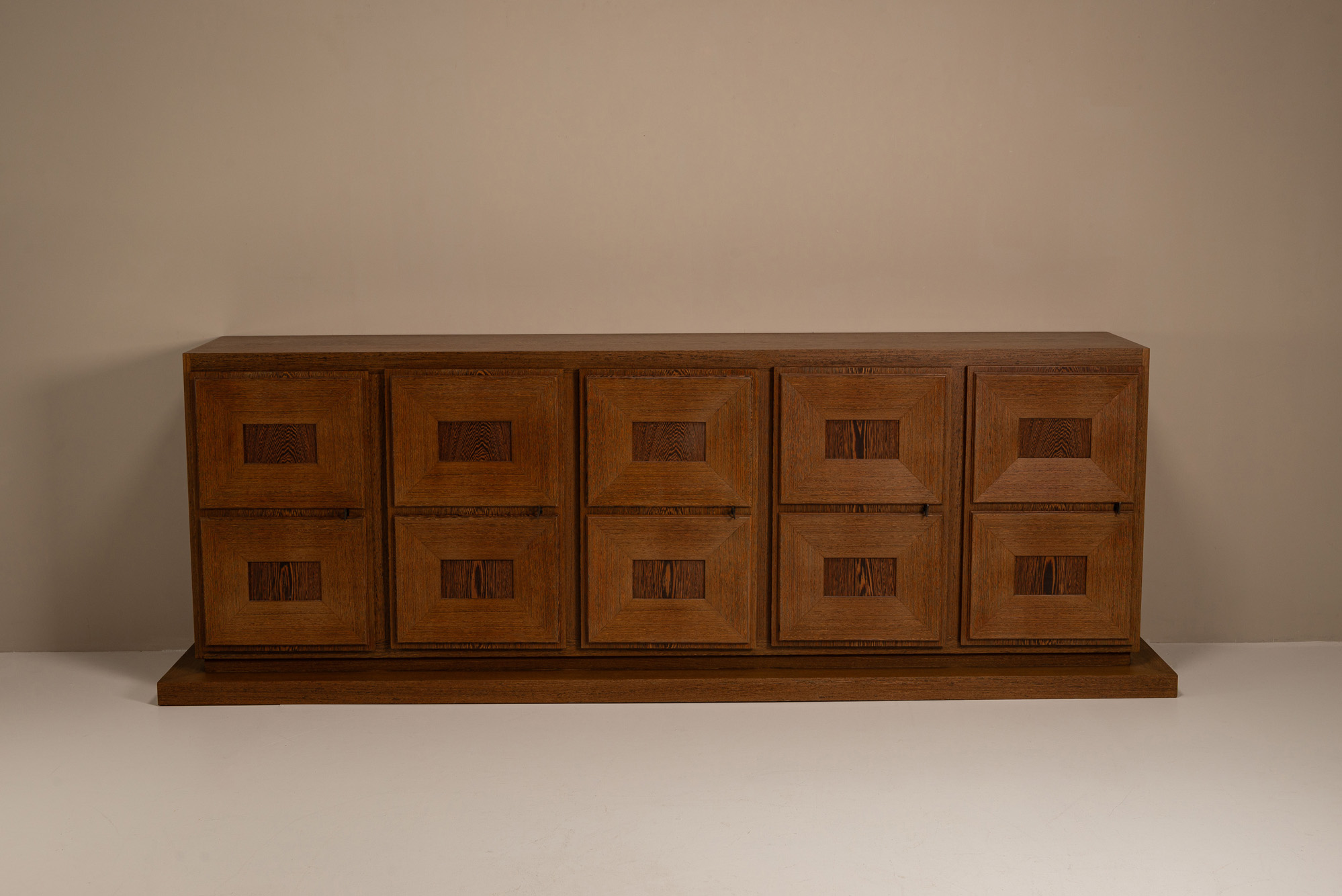 Large Brutalist Wenge Sideboard, Belgium 1980s