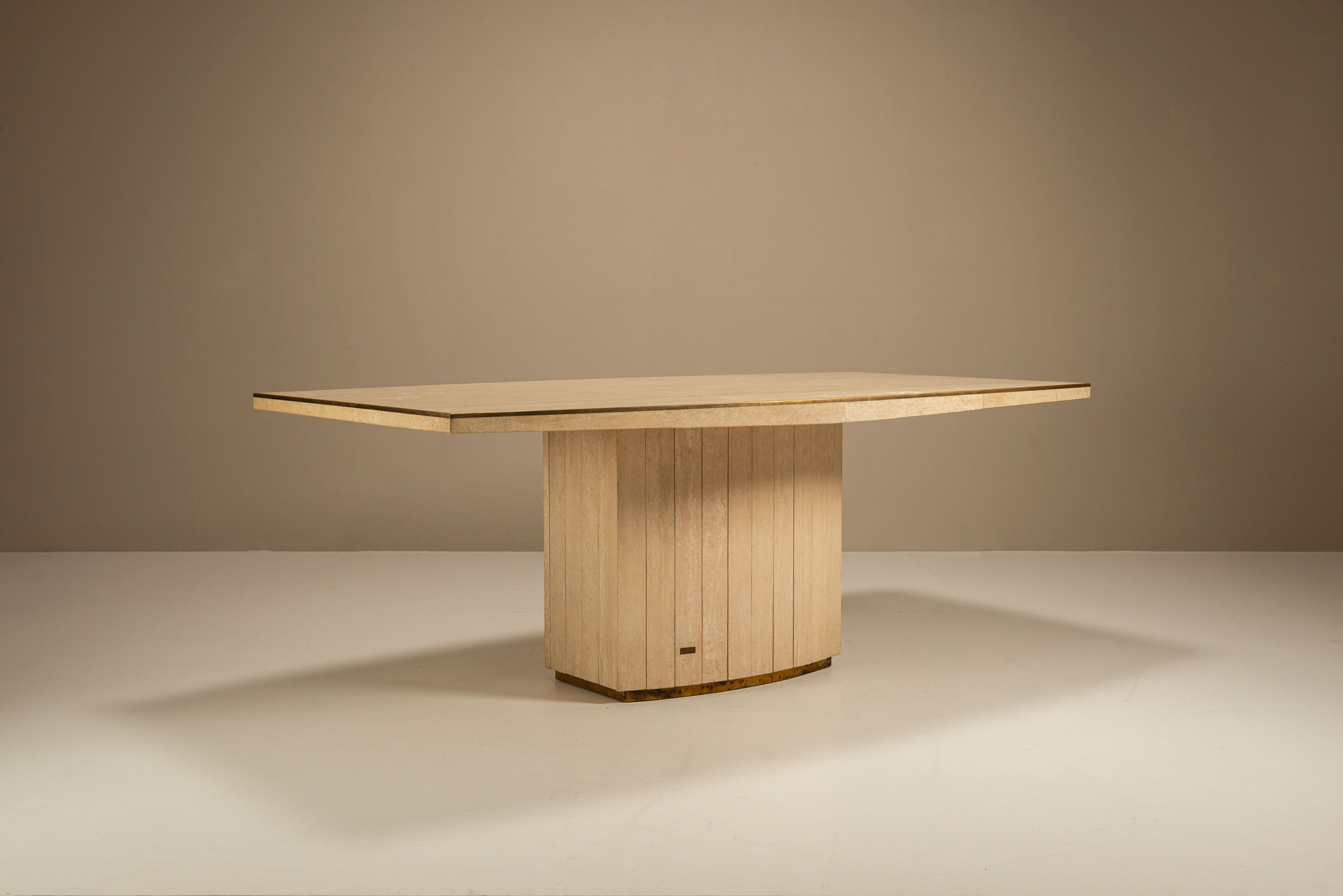 Willy Rizzo for Jean Charles Travertine vintage dining table