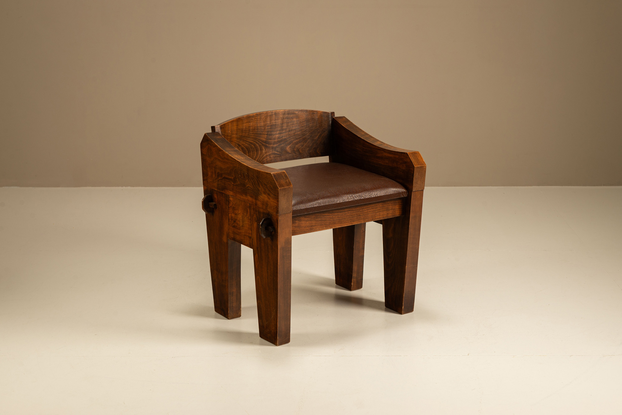 brutalist vintage bulky artisanal chair