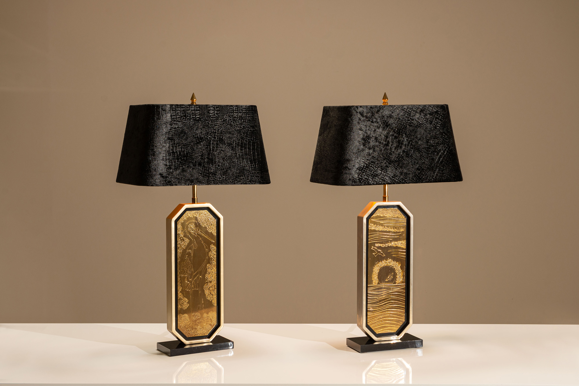 George Mathias Gold Gilded Lamps