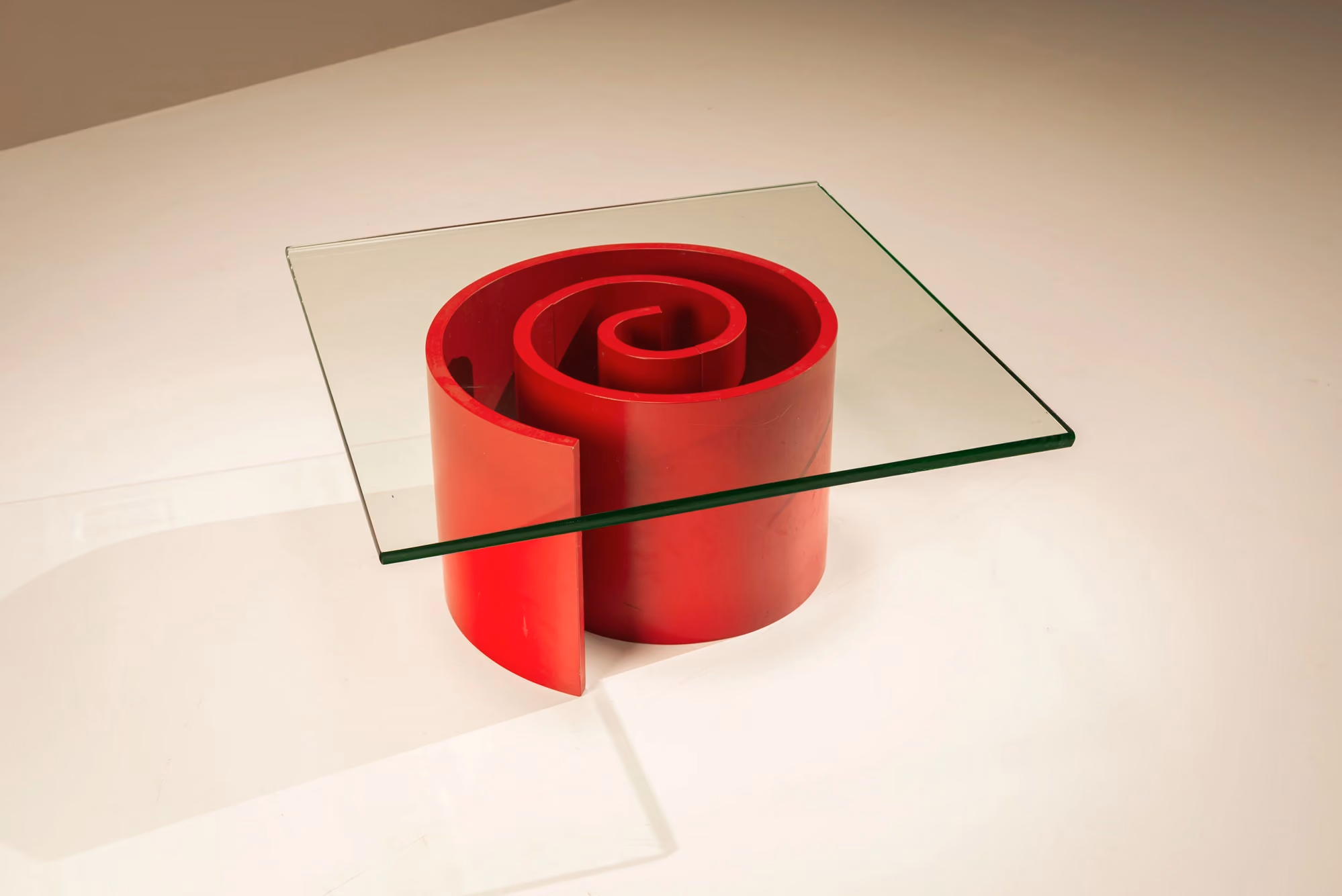 Vladimir Kagan Snail Red Coffee Table 