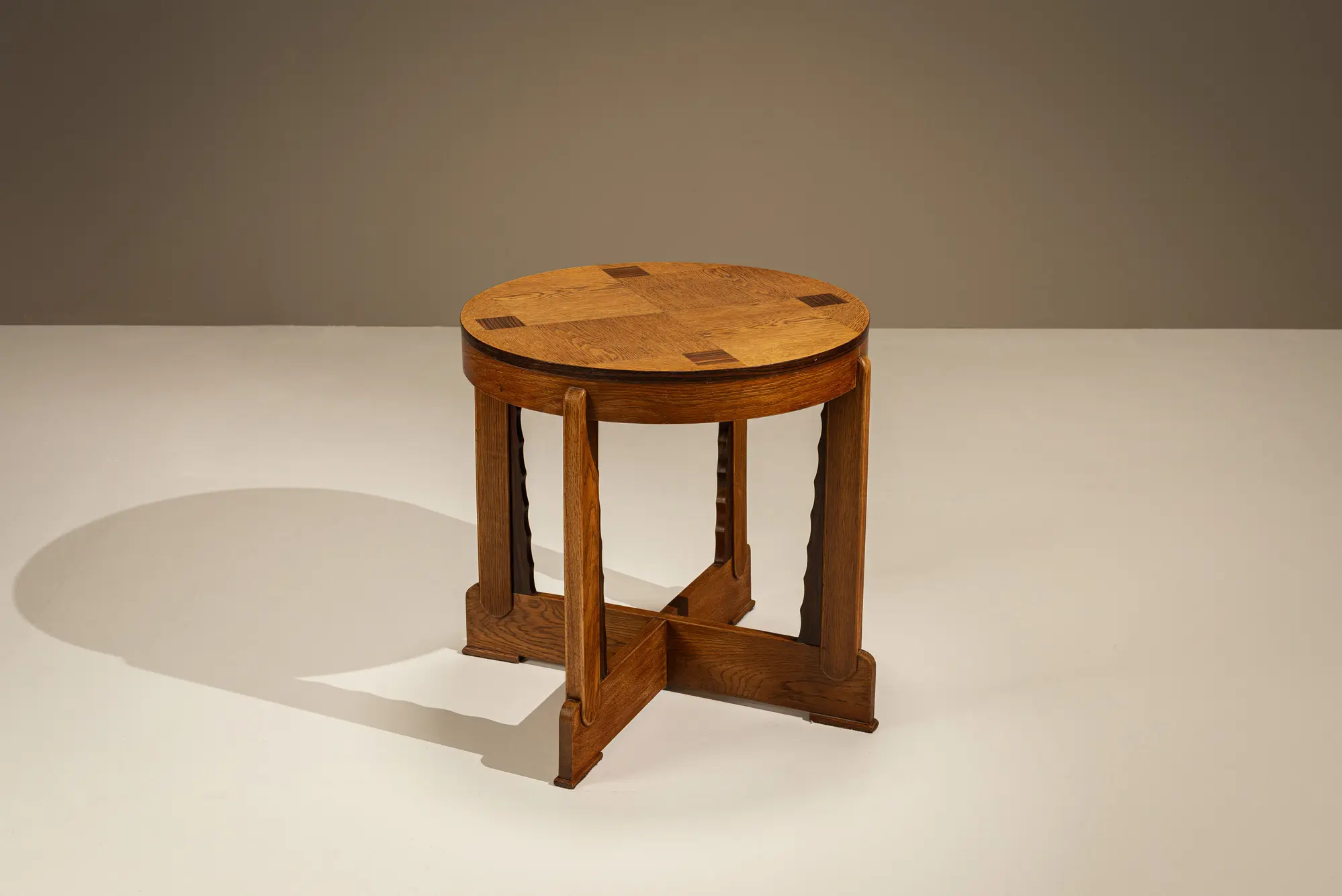 art deco, amsterdam school, oak side table