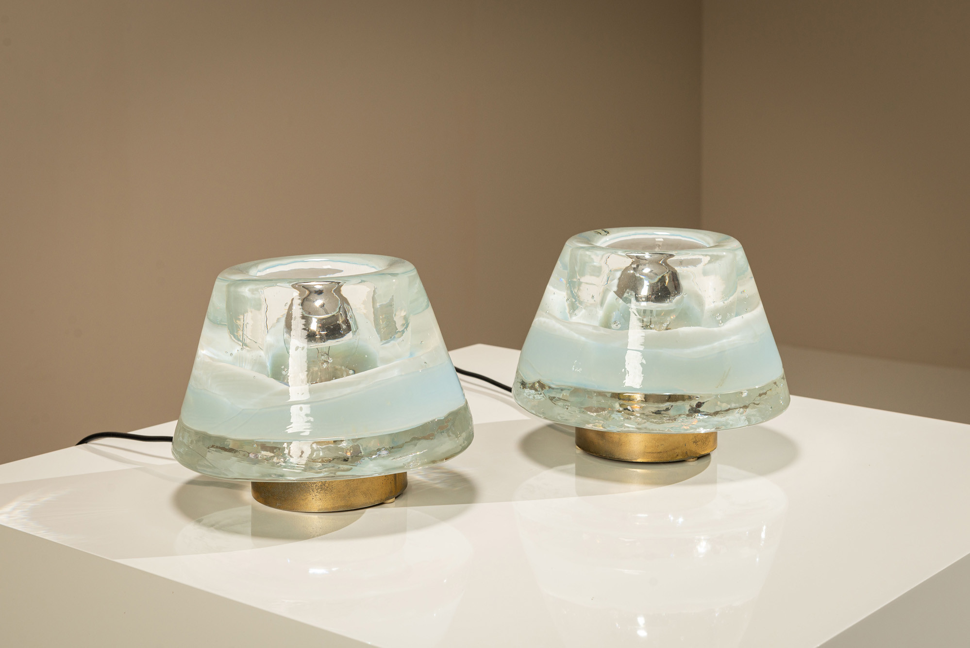 Set Murano Glass Leucos Table Lamps