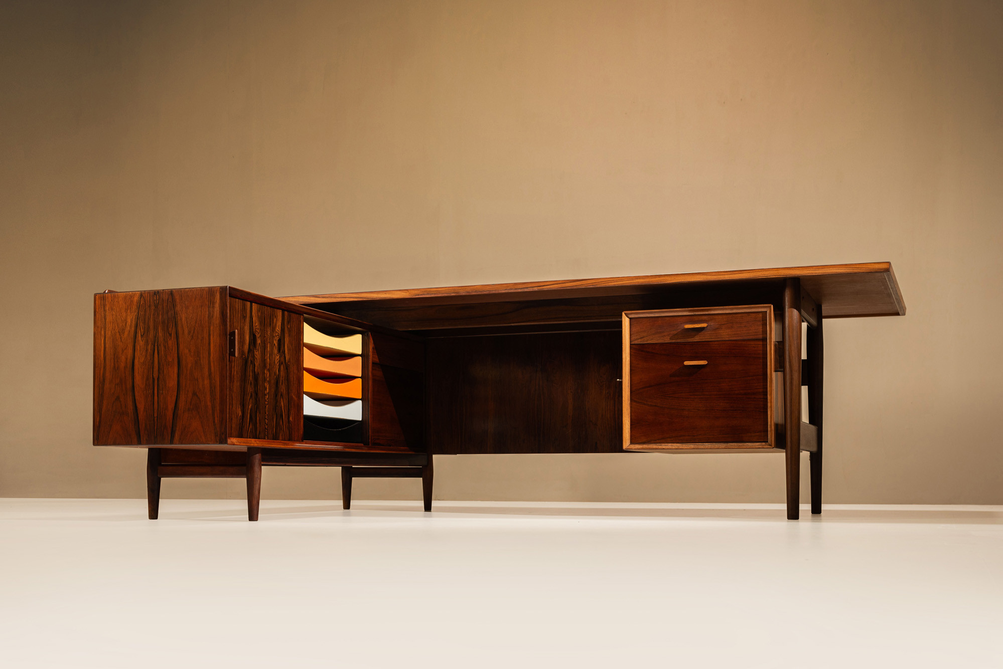 Vintage Danish Desk in Rosewood by Arne Vodder
