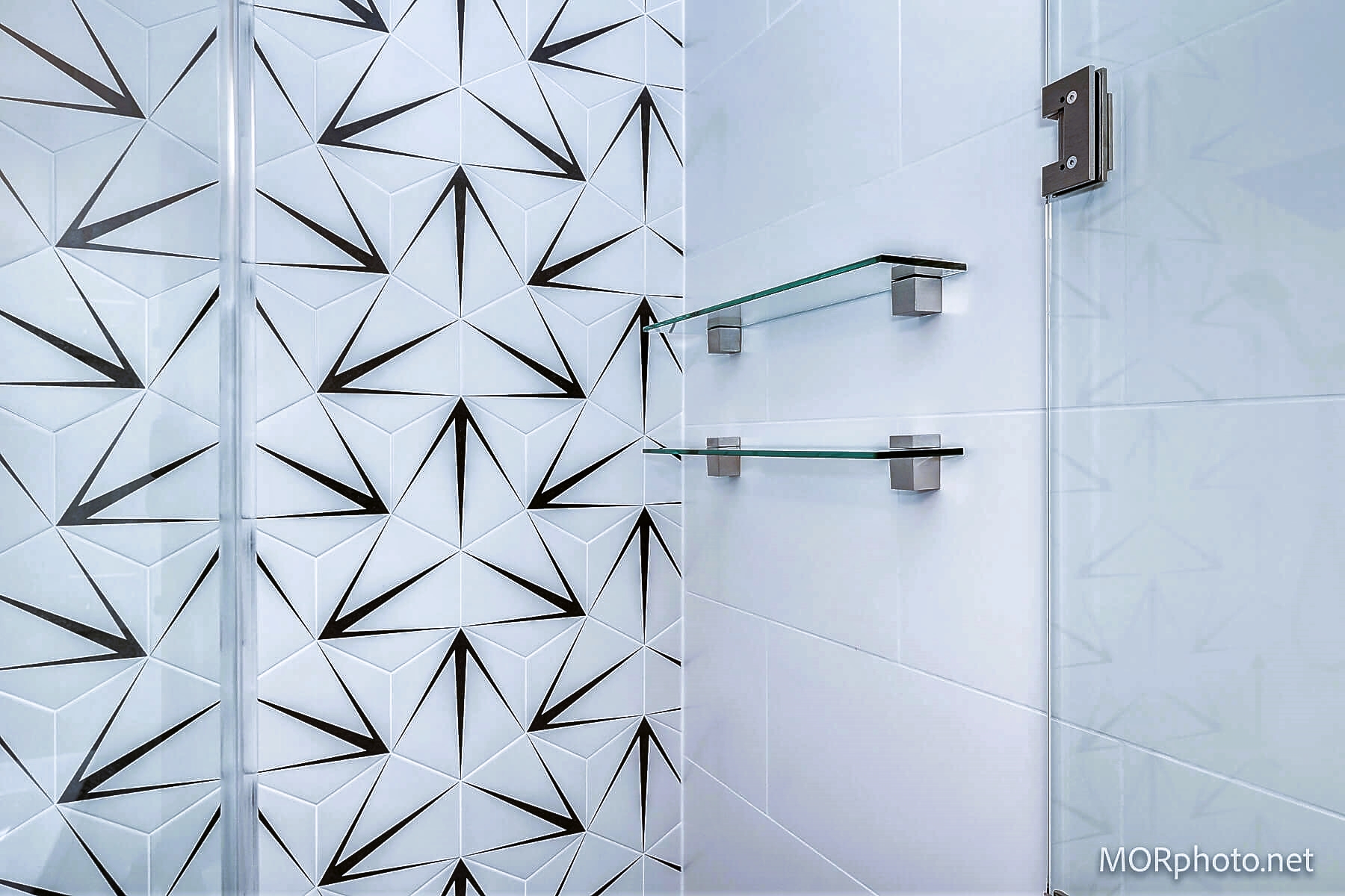 curbless walk in shower tiled