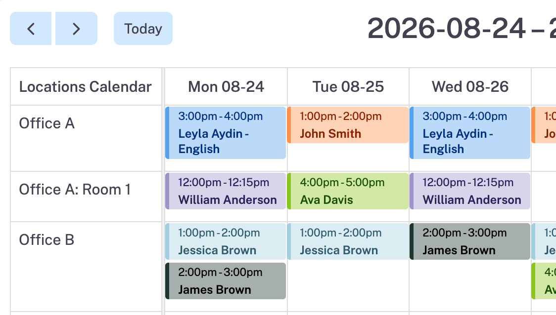 Location Calendar screenshot