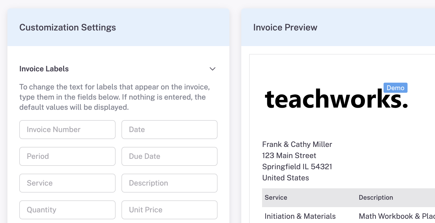 billing custom invoices
