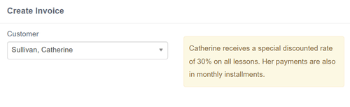 Billing Notes Add-on - notes displayed while creating invoice