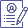 description of a picture showing paper and pen like a resume and check list