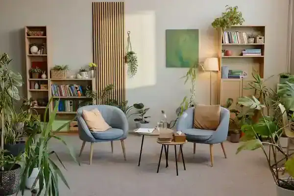 A bright, welcoming shot of a modern professional office space in Edmonton