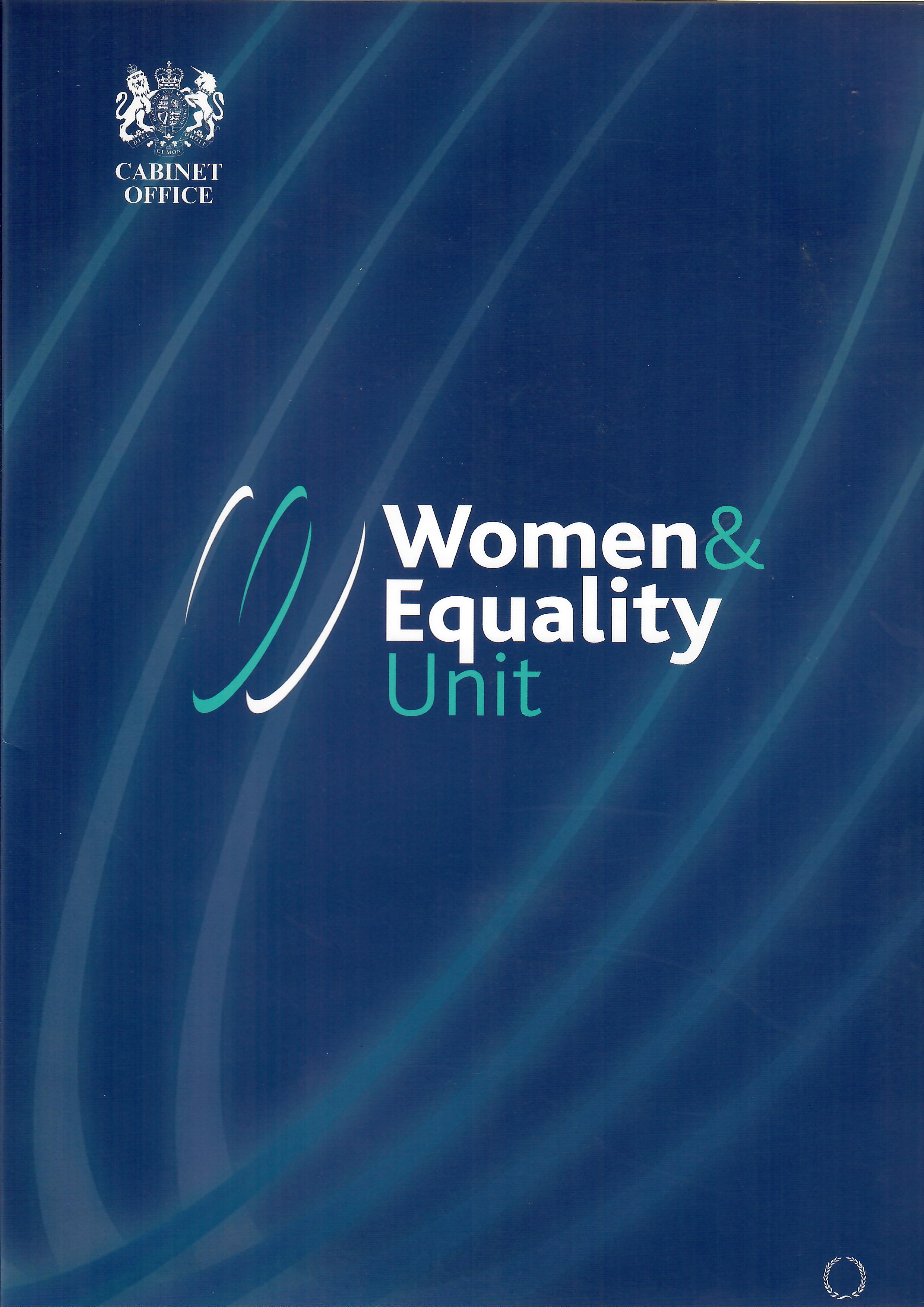 The first sheet in the presentation folder, introducing the research commissioned by the Women and Equalities Unit, then part of the Department of Trade and Industry