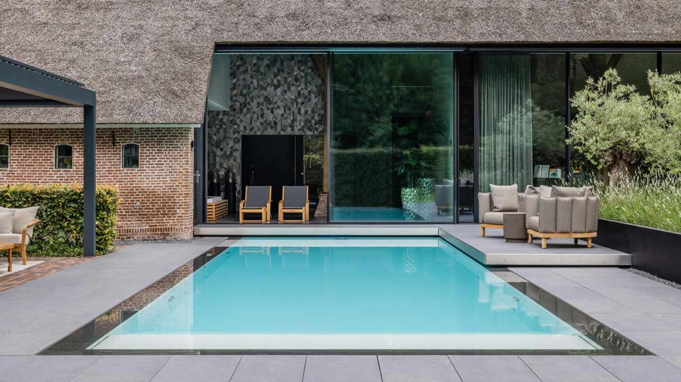 Starline Pool with patio and seating