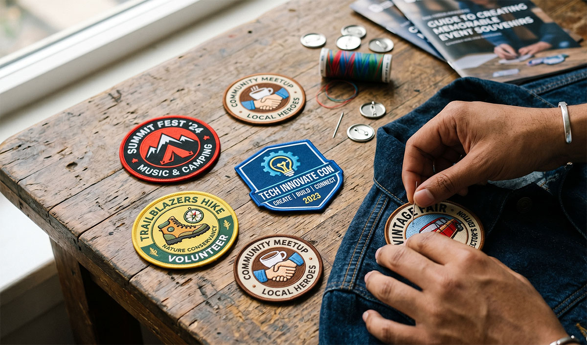 Man attaching patches