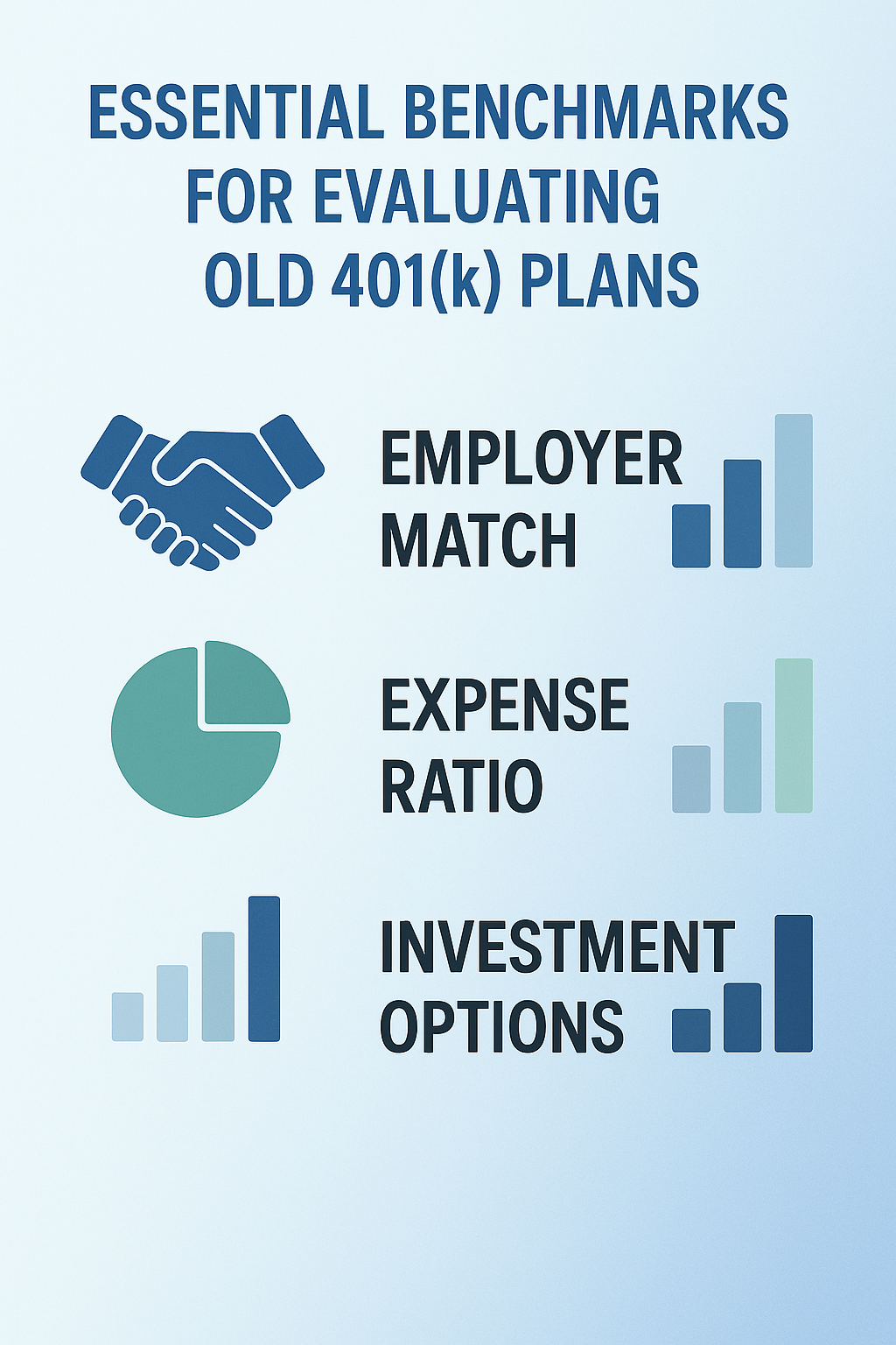 Infographic of 401(k) benchmarks like employer match and expense ratios.