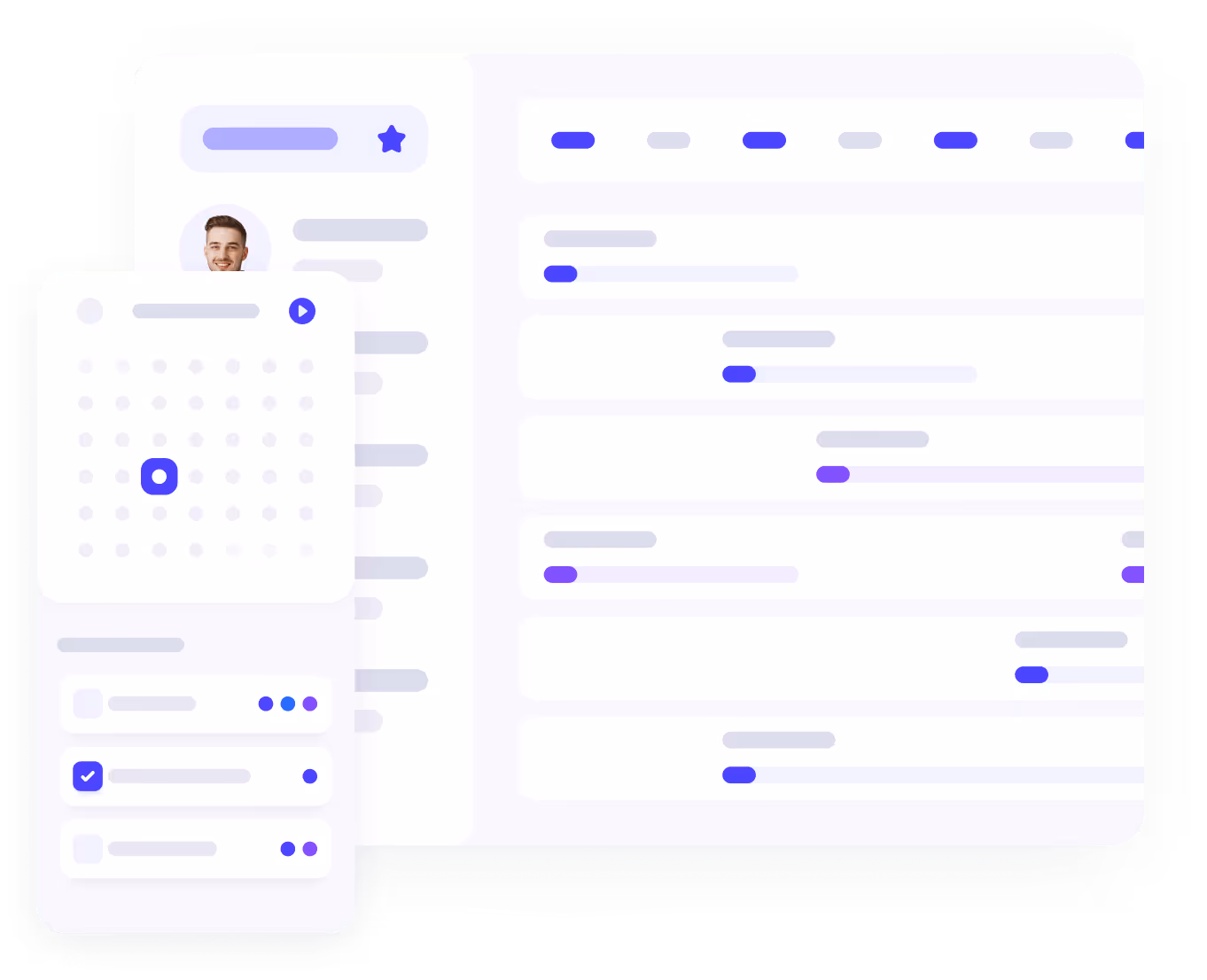 a mock up of a website that has calendar booking.