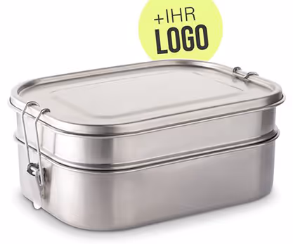 Größe Lunchbox aus Edelstahl für Mitarbeiter als nachhaltige Geschenkartikel