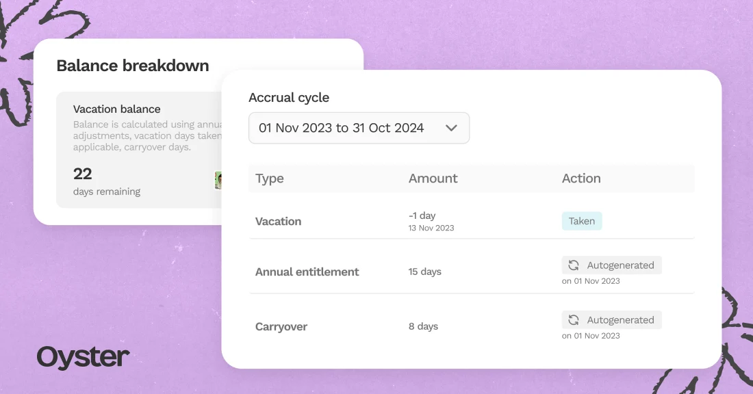 Manage time off across across different vacation calendars with ease