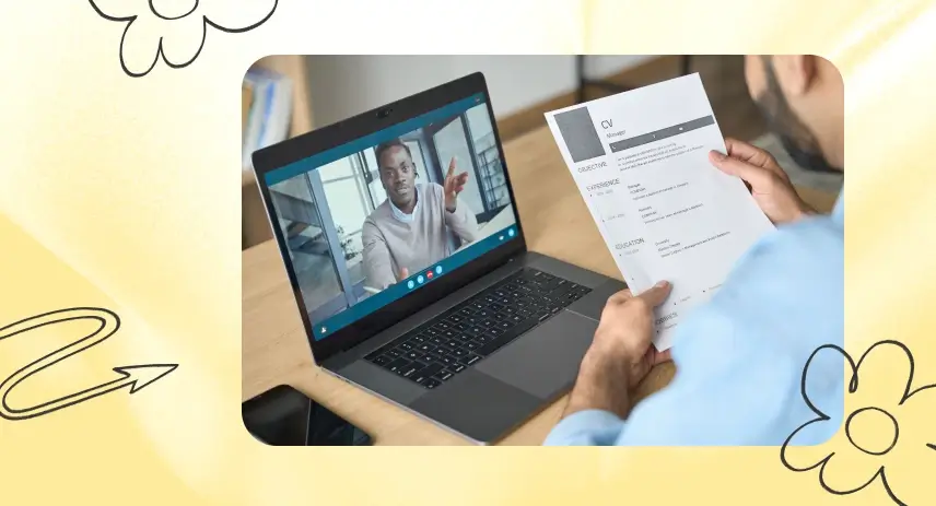 Image of two men having a zoom interview