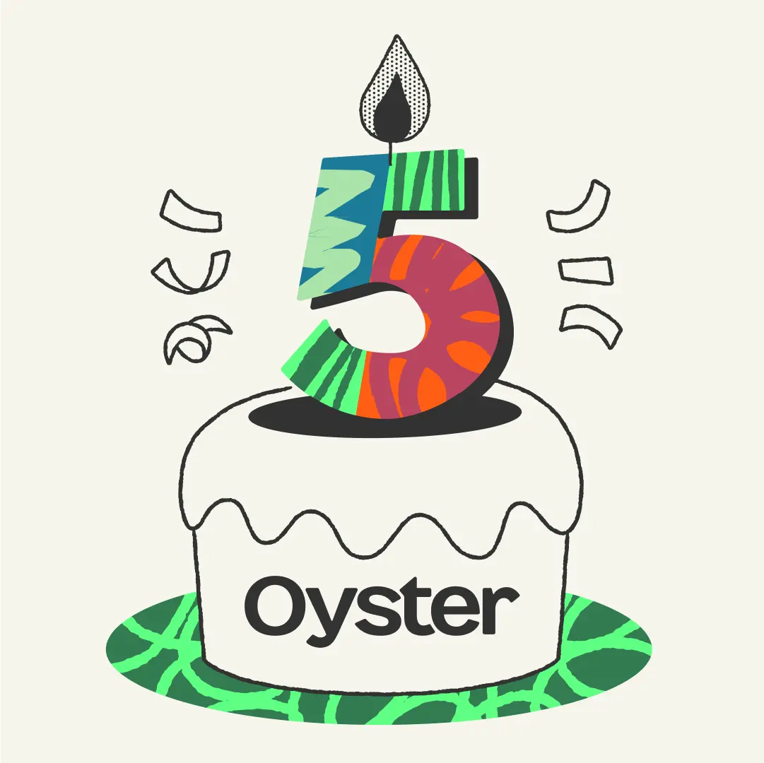 The OysterHR Slack emoji for our 5th birthday. 